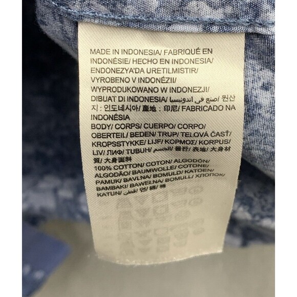 Calvin Klein Jeans Button Up Shirt Mens Size 2XL XXL Blue Floral Long Sleeve - Picture 12 of 16